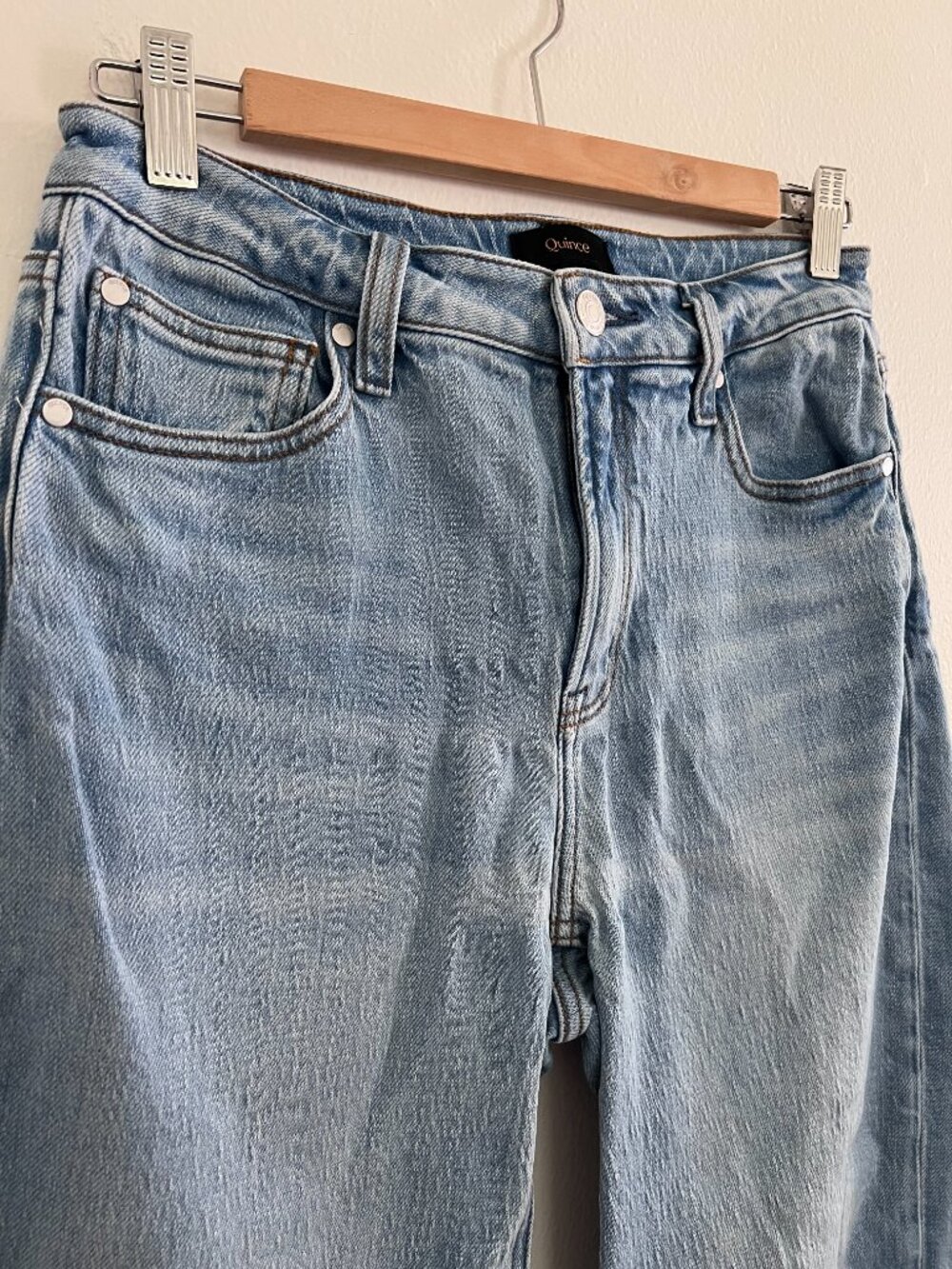 Quince Comfort Stretch High Rise Relaxed Straight Jeans - Picture 3 of 6